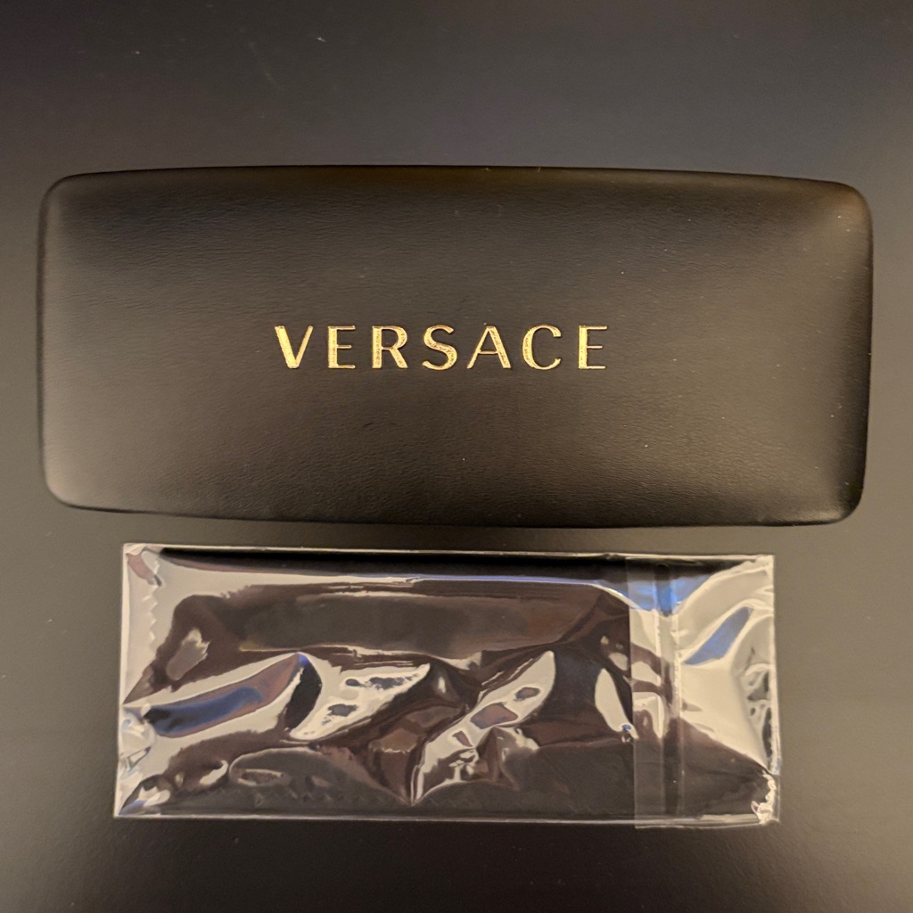 Versace Black Case With Gold Logo And Polishing Cloth